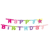 Godan Godan Boldog születésnapot! feliratos girland - Pink, 1,8 m (PF-GHBR) (PF-GHBR)