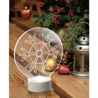 Polarlite LED-es dekoráció, hópehely, hidegfehér, elemes, Polarlite (LBA-51-008)