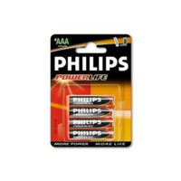 Philips Philips Alkáli 1.5V AAA Ceruza elem PowerLife 4db (LR03P4B/10) (LR03P4B/10)