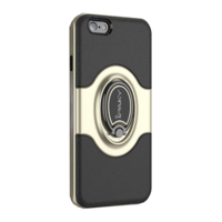 iPaky IPAKY műanyag telefonvédő (szilikon belső, mágneses telefontartó gyűrű, 360°-ban forgatható) ARANY [Apple iPhone 6S Plus 5.5] (5996457743582)