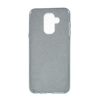 gigapack Szilikon telefonvédő (műanyag belső, kivehető csillámporos papír réteg) SZÜRKE [Samsung Galaxy A6+ (2018) SM-A605F] (5996457787876)