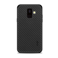 Mofi MOFI HONOR műanyag telefonvédő (szilikon keret, bőr hatású hátlap, fonott minta) FEKETE [Samsung Galaxy A6 (2018) SM-A600F] (5996457780716)