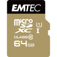 Emtec 64GB microSDXC Emtec Gold+ CL10 + adapter (ECMSDM64GXC10GP) (ECMSDM64GXC10GP)