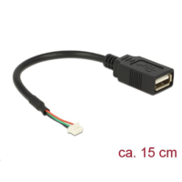 DeLock Delock USB 2.0-s csatlakozóval ellátott kábel, 1,25 mm, 4 tűs > USB 2.0 A-típusú csatlakozó 15cm (84834) (84834)