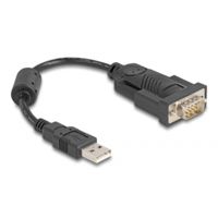 DELOCK DELOCK Átalakító USB 2.0 Type-A > 1x soros RS-232 D-Sub 9 pin male ferrit maggal 0.25m (61549)