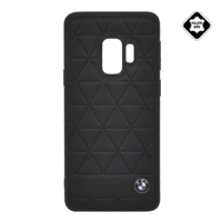 CG MOBILE CG MOBILE BMW HEXAGON műanyag telefonvédő (valódi bőr bevonat, háromszög minta) FEKETE [Samsung Galaxy S9 (SM-G960)] (BMHCS9HEXBK)
