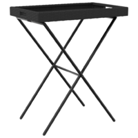 vidaXL fekete összecsukható polyrattan tálcaasztal 65 x 40 x 75 cm (365127)