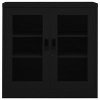vidaXL fekete acél irodai szekrény 90 x 40 x 90 cm (335932)