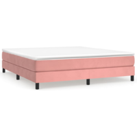 vidaXL rózsaszín bársony rugós ágy matraccal 180x200 cm (3144350)