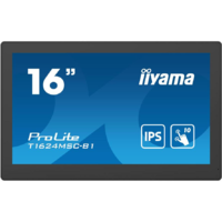 Iiyama iiyama T1624MSC-B1 tartalomszolgáltató (signage) kijelző Interaktív síkképernyő 39,6 cm (15.6") LCD 450 cd/m² Full HD Fekete Érintőképernyő 24/7 (T1624MSC-B1)