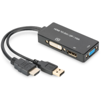 Digitus Adapter HDMI/USB2.0 > HDMI/DVI/DisplayPort DIGITUS 20cm Black (AK-330403-002-S)