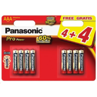 Panasonic Panasonic 1.5V Alkáli AAA ceruza elem Pro power (8db / csomag) (LR03PPG/8BW) (LR03PPG/8BW)