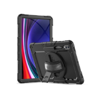 Tech-Protect Samsung X900/X906 Galaxy Tab S8 Ultra 14.6 / X910/X916B Galaxy Tab S9 Ultra 14.6ütésálló tablet tok 360 fokos védelemmel, 4H kijelzővédő üveggel - Tech-Protect Solid - fekete (ECO csomagolás) (TP604184)