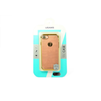 Usams Apple iPhone 7 / 8 / SE (2020) / SE (2022), Műanyag hátlap védőtok, Usams Kingsir, áttetsző/arany (42611)
