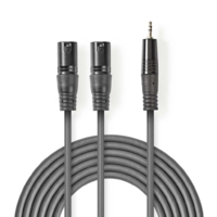 Nedis Nedis XLR audiokábel XLR 3 tűs dugasz - 3,5 mm-es dugasz 1.5m szürke (COTH15310GY15) (COTH15310GY15)