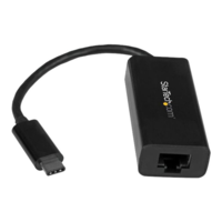StarTech StarTech.com USB C to Gigabit Ethernet Adapter - Black - USB 3.1 to RJ45 LAN Network Adapter - USB Type C to Ethernet (US1GC30B) - network adapter - USB-C - Gigabit Ethernet (US1GC30B)