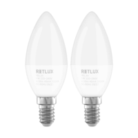 Retlux Retlux REL 34 LED C37 izzó 5W 430lm 3000K E14 - Meleg fehér (2db) (REL 34)