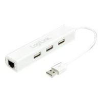LogiLink LogiLink USB 2.0 to Fast Ethernet Adapter with 3-Port USB Hub - network adapter - USB 2.0 - 10/100 Ethernet (UA0174A)