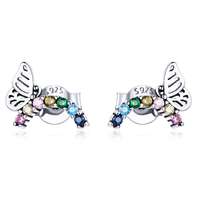 EdenBoutique Rainbow Butterfly ezüst fülbevaló