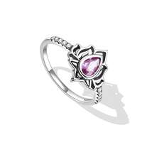 EdenBoutique Tűzött Pink Lotus ezüst gyűrű
