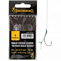 Browning Braid Feeder Leader Method Boilie Needle Bronze Előkötött Horog 6# 0,12Mm 6,4Kg 3Db (4721012)