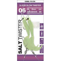Spro Salt Twister 5g 1/-0# 120cm 2db Glow gumi+jig szett (4740-506)