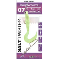 Spro Salt Twister 3g 1# 90cm 1db Glow gumi+jig szett (4740-507)