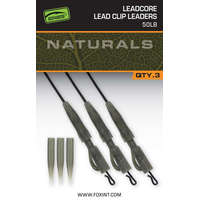  Fox EDGES™ Naturals Leadcore Power Grip Lead Clip Leaders szerelék 50lb 3db szett (CAC852)