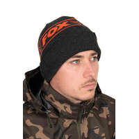 Sapka - Fox Collection Beanie Hat Black & Orange meleg sapka (CHH019)