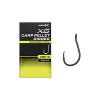 Fox Matrix X6 Carp Pellet Rigger Barbless 12 Hooks szakáll nélküli horog 10db (GHK187)