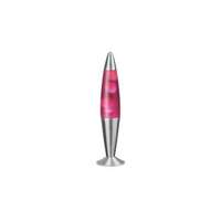 Rabalux Lávalámpa h42,5cm ezüst alap- rózsaszín folyadék- fehér wax Lollipop2 4108 Rábalux