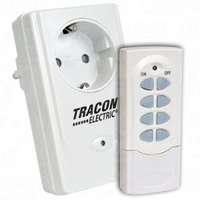 Tracon Electric Távkapcsolós csatlakozóaljzat, 1 aljzat, 1 távírányító 230VAC, 50Hz, 3600W, IP20, 433,92MHz