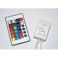 Lumen Fényerőszabályzó és vezérlő IR távirányítóval RGB LED szalaghoz , 12VDC 6A/72W (2A/24w/szín) / 24VDC 6A/144W (2A/48w/szín , 12 V DC, LUM30-3200121