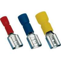 Tracon Electric Szigetelt rátolható csatlakozó hüvely, sárgaréz, kék 2,8×0,5mm, 2,5mm2