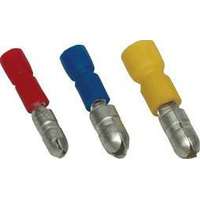 Tracon Electric Szigetelt hengeres csatlakozó dugó, elektrolitréz, piros 1,5mm2, (d1=1,7mm, d2=4mm), PVC