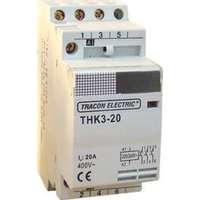 Tracon Electric Installációs kontaktor 230/400V, 50Hz, 3P, 3×NO, 20/7A, 4/1,2kW, 24V AC
