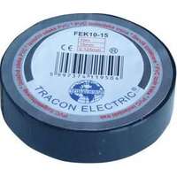 Tracon Electric Szigetelőszalag, fekete 10m×15mm, PVC, 0-90°C, 40kV/mm