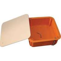 Tracon Electric Gipszkarton doboz, sima, fedéllel, narancssárga 100×100×45mm