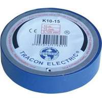 Tracon Electric Szigetelőszalag, kék 10m×15mm, PVC, 0-90°C, 40kV/mm