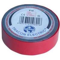 Tracon Electric Szigetelőszalag, piros 10m×18mm, PVC, 0-90°C, 40kV/mm