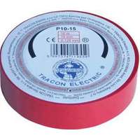 Tracon Electric Szigetelőszalag, piros 10m×15mm, PVC, 0-90°C, 40kV/mm