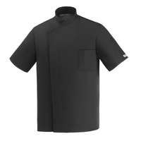 EGOCHEF Fekete, rövid ujjú, patentos szakácskabát - ICE COOL anyagból