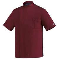 EGOCHEF Szakácskabát - bordó, rövid ujjú, patentos, ICE-COOL anyagból