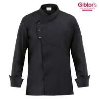 Giblor&#039;s Giblor&#039;s szakácskabát - fekete, hosszú ujjú, díszpatentos