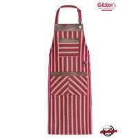 Giblor's Oregon stílusú, bordó csíkos, melles kötény