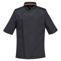 Portwest MeshAir Pro rövidujjú patentos szakácskabát - FEKETE