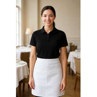 SOLS 100% pamut FEKETE női galléros póló