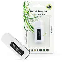  USB memóriakártya-olvasó - SDHC/SD / MMC / RS-MMC / Mini-SD(adapter) / Micro SD(adapter) / TF(adapter) / XD / MS / MS / MS DUO / MS PRO DUO 2.0 - fekete/fehér
