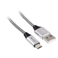Tracer Tracer TRAKBK46265 USB kábel USB 2.0 1 M USB C USB A Fekete, Ezüst