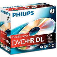 Philips Philips 8710895992114 írható DVD 8,5 GB DVD+R DL 5 db